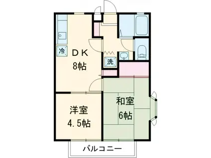 パークハイツ(2DK/1階)の間取り写真