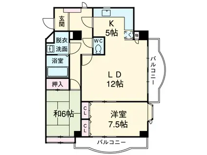 リトー八王子(2LDK/2階)の間取り写真