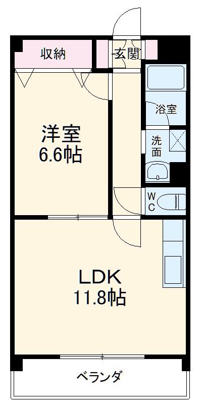 レージュ庄内通(1LDK/3階)の間取り写真
