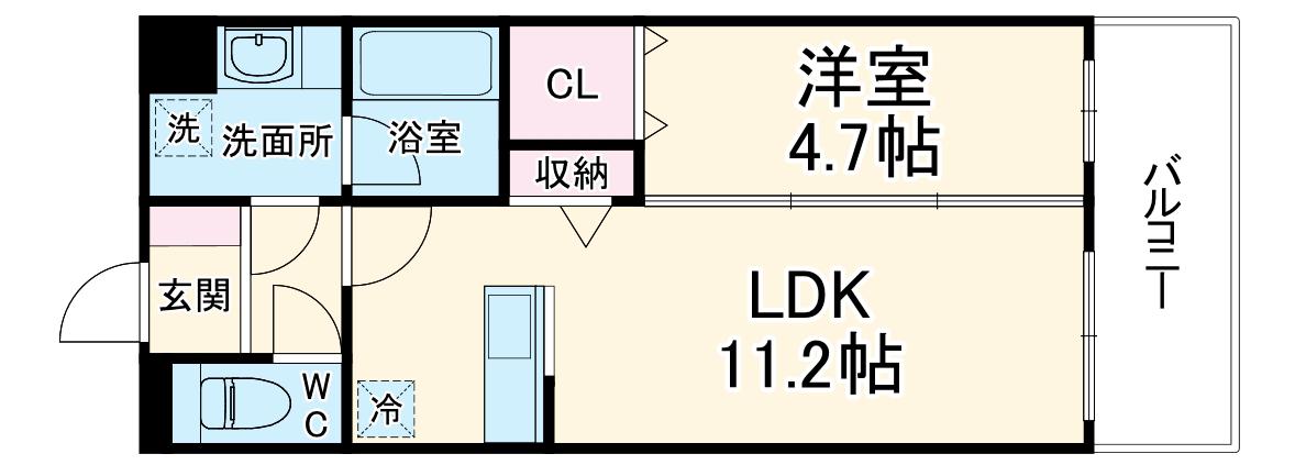TERRACE WELLNESSⅡ(1LDK/3階)の間取り写真