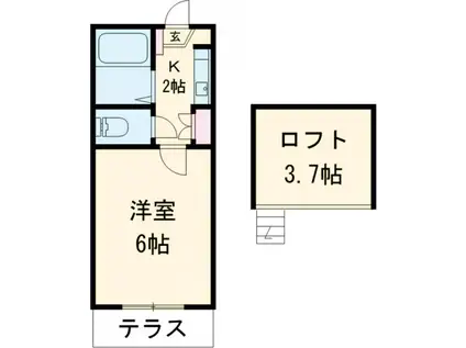 メゾン・ド・アルエット(1K/1階)の間取り写真