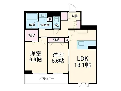 モントレゾール プライムメゾン(2LDK/1階)の間取り写真