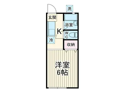 ハイツ・エスポアールⅠ(1K/1階)の間取り写真