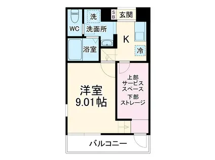 IXO上木崎(ワンルーム/1階)の間取り写真