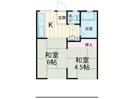 ホンダハイツ(2K/1階)の間取り写真