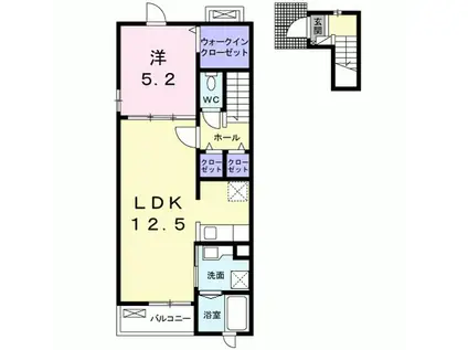 ベレットⅡ(1LDK/2階)の間取り写真