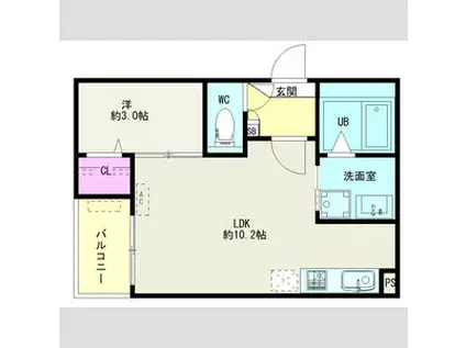 JACK CHIDORIⅠ(1LDK/2階)の間取り写真