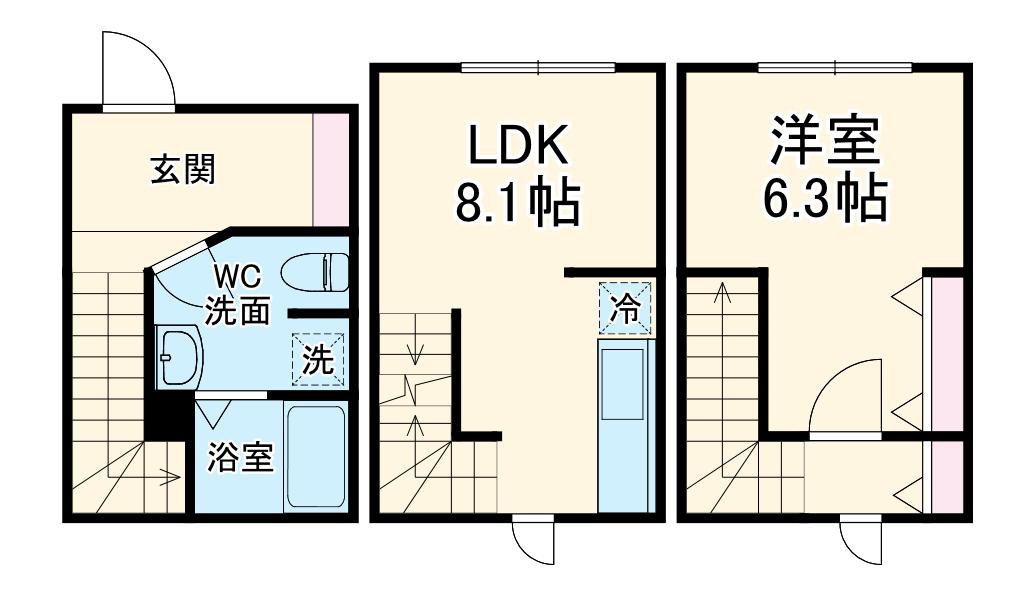 MOKーTERRACE GYOTOKU(1LDK)の間取り写真