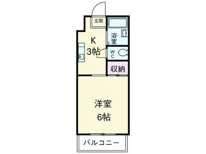 コスモス24(1K/3階)の間取り写真