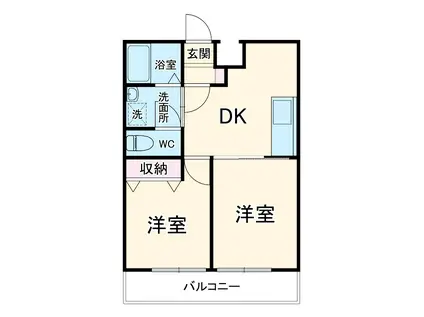 ダイヤモンドクレスト南柏(2DK/4階)の間取り写真
