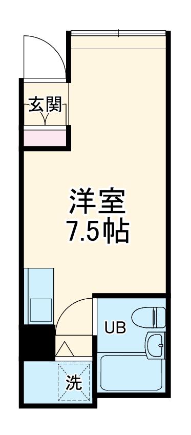 ポートハイツ片倉(ワンルーム/1階)の間取り写真