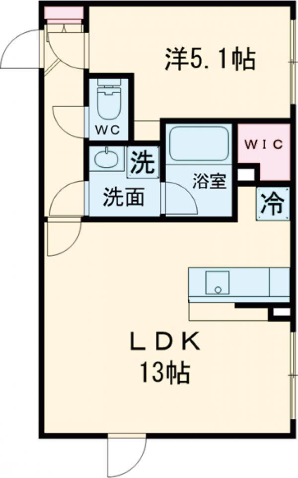MIND経堂(1LDK/3階)の間取り写真
