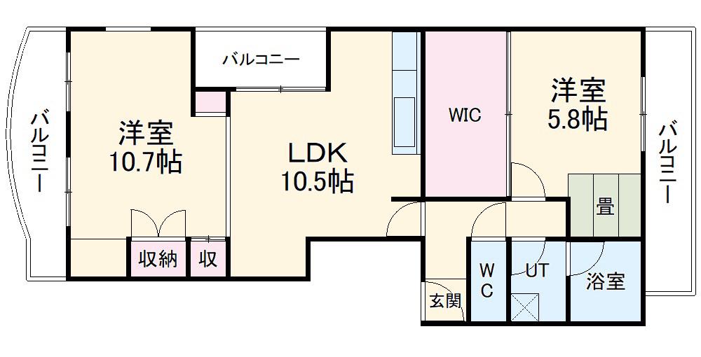 岩本ビル(2LDK/3階)の間取り写真