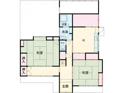 東北本線 岡本駅(栃木) 徒歩39分 1階建 築43年(4DK)の間取り写真