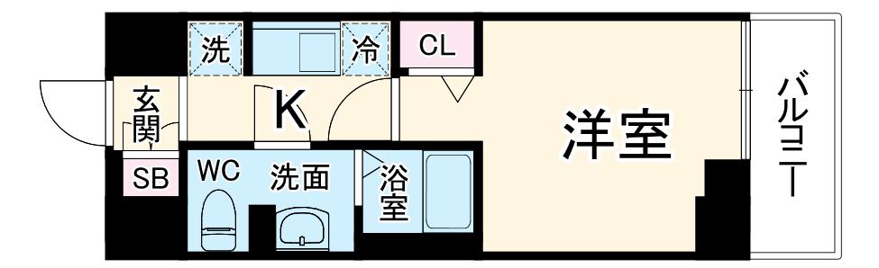 レジデンス船橋東中山(1K/5階)の間取り写真