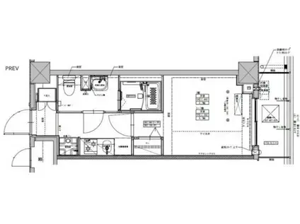 RESIDENCE船橋東中山(1K/7階)の間取り写真