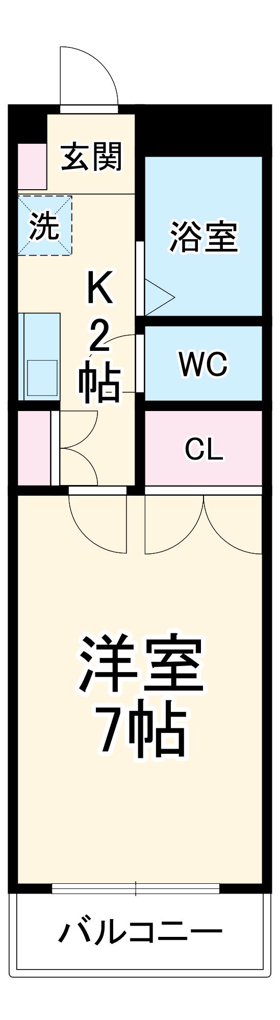 パレス三宝 三河安城(1K/4階)の間取り写真