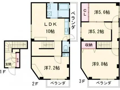 阪急電鉄京都線 洛西口駅 徒歩3分 3階建 築30年(4LDK)の間取り写真