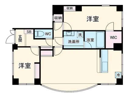 明成ビル(4K/2階)の間取り写真