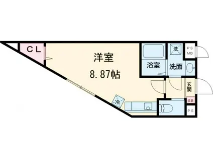グランツ立川(ワンルーム/4階)の間取り写真