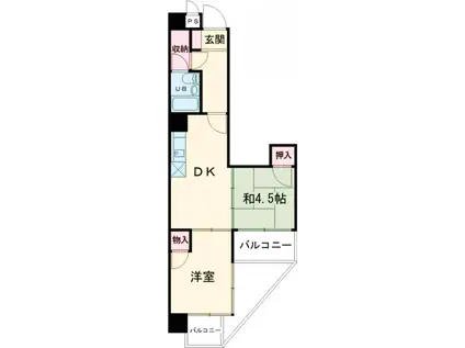 サンシャイン道野(2DK/5階)の間取り写真