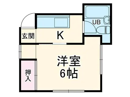 見附町ハイツ(1K/1階)の間取り写真
