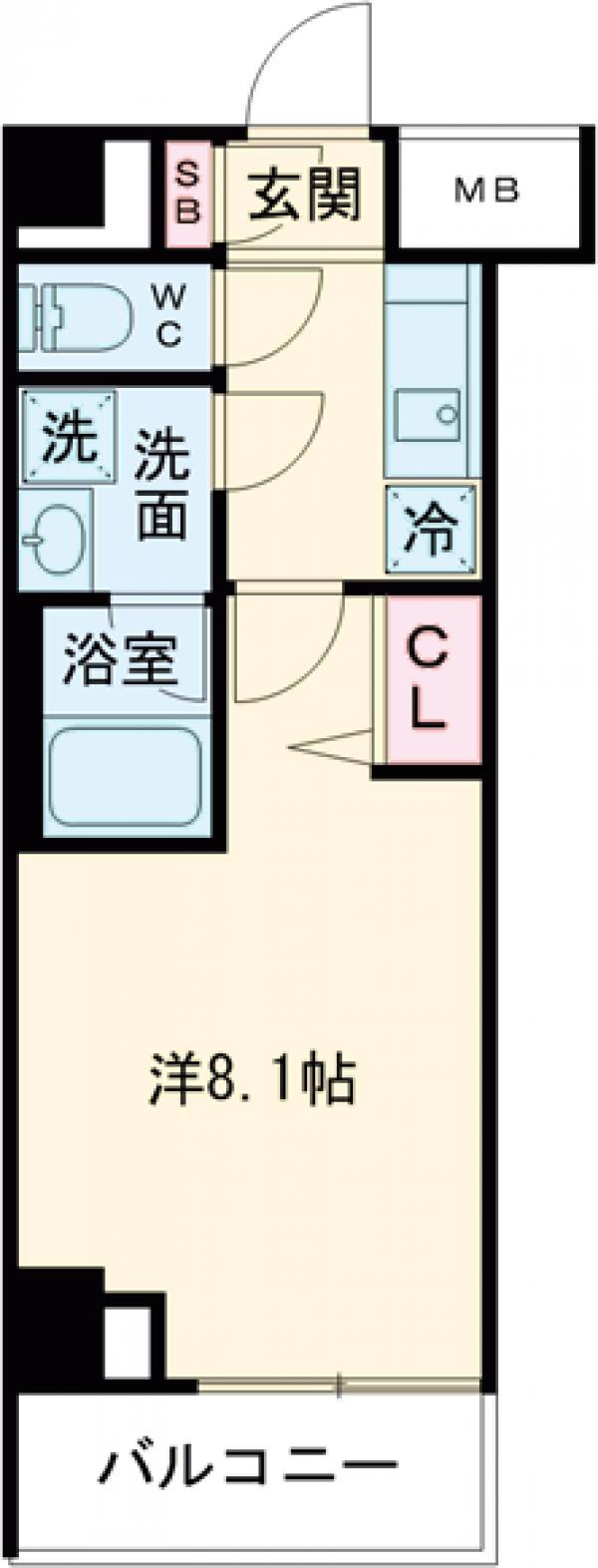 クレヴィスタ綾瀬Ⅲ(1K/3階)の間取り写真