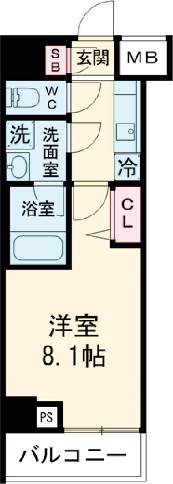 クレヴィスタ綾瀬Ⅲ(1K/7階)の間取り写真