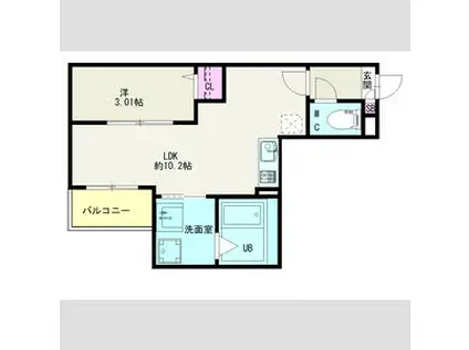 JACK DAIKOⅡ(1LDK/3階)の間取り写真