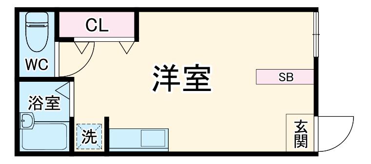 ドルチェ瀧澤(ワンルーム/1階)の間取り写真