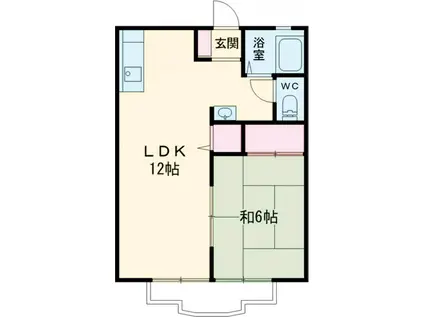 サンシティー(1LDK/2階)の間取り写真