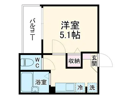 MELDIA相武台前(1K/1階)の間取り写真