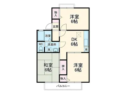 ガーデンハイツ A(3DK/2階)の間取り写真