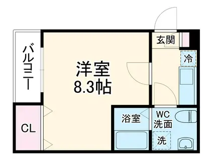 ロイヤルパーク見沼代(1K/1階)の間取り写真