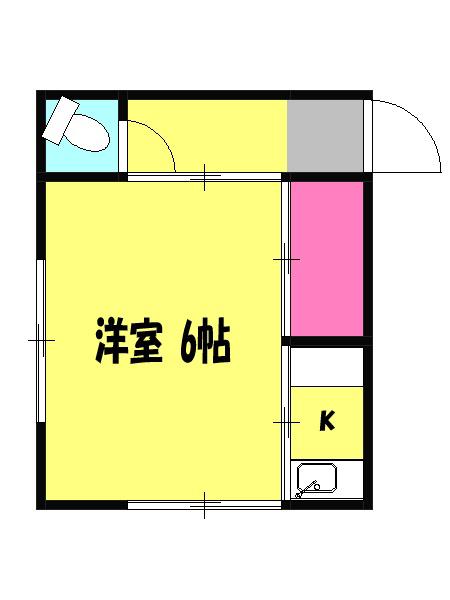 今井荘(1K/2階)の間取り写真