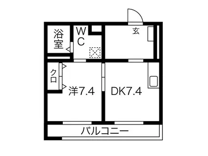 GRAND MAISON 葵(1DK/3階)の間取り写真