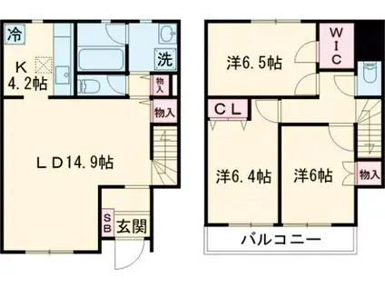 マノワール千歳(3LDK/1階)の間取り写真