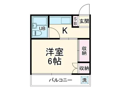 ブライズⅠ(1K/1階)の間取り写真