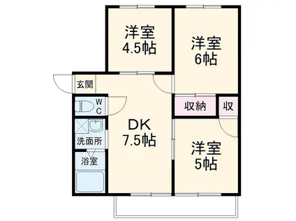 セントラルカペラ(3DK/2階)の間取り写真