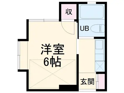 アップルハウスⅡ(1K/2階)の間取り写真