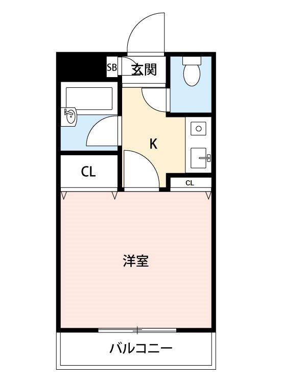 ベルファース朝霞台(1K/2階)の間取り写真