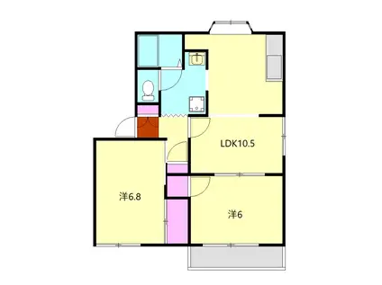 タウンホーム酒匂(2LDK/2階)の間取り写真
