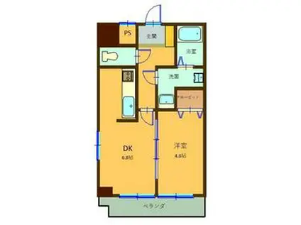 ローゼンハイム(1DK/1階)の間取り写真