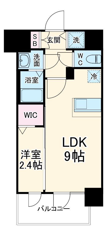 CREST TAPP志賀本通(1LDK/11階)の間取り写真
