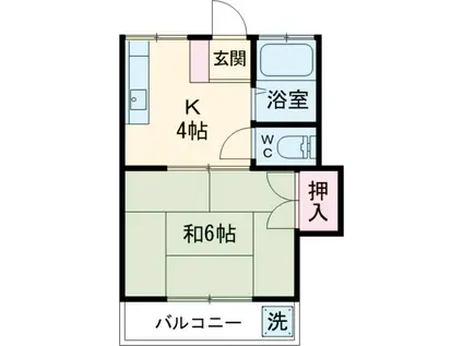 第3スミレコーポ(1K/1階)の間取り写真