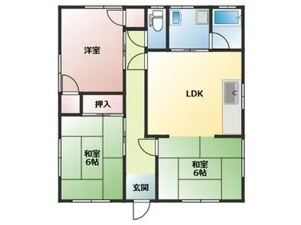 名鉄名古屋本線 美合駅 徒歩14分 1階建 築34年(3LDK)の間取り写真