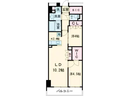 プライムネクサス大森北(2LDK/8階)の間取り写真