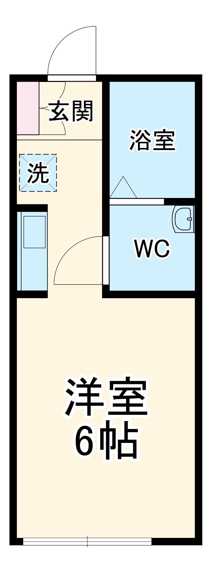 アムールヤマニ(ワンルーム/2階)の間取り写真