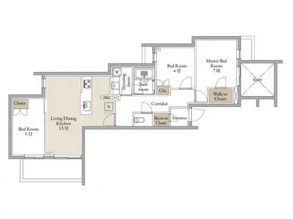 クラリティア横濱反町(3LDK/2階)の間取り写真