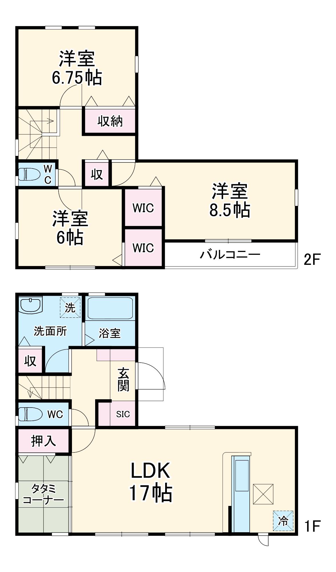 東武鉄道日光線 幸手駅 徒歩10分 2階建 築3年(3LDK)の間取り写真